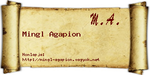 Mingl Agapion névjegykártya